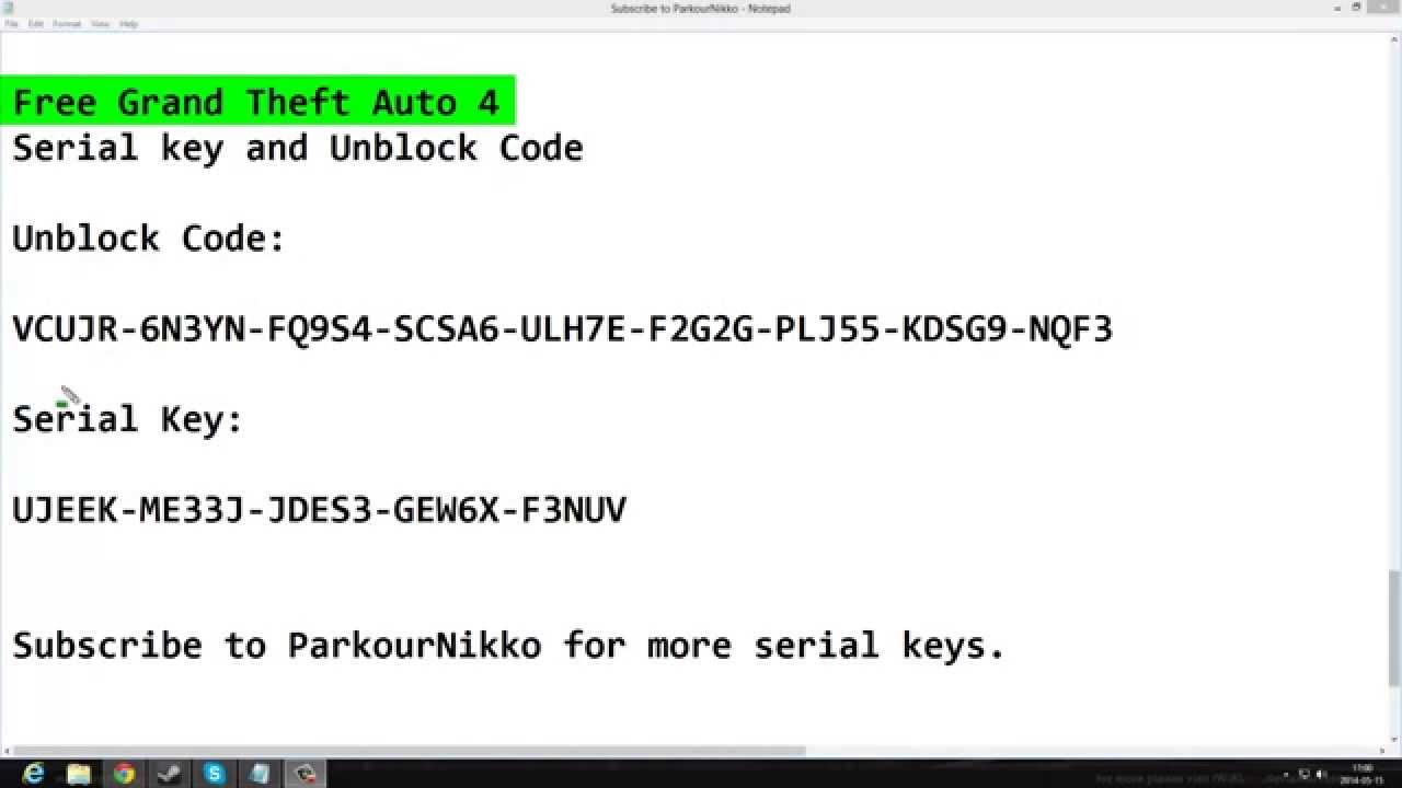 Gta Iv Serial Key And Unlock Code Pc